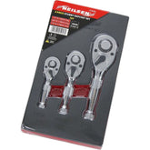 Neilsen Stubby Socket Ratchet Handle Set 1/4" 3/8" 1/2" 72T Set In EVA Foam 3pc